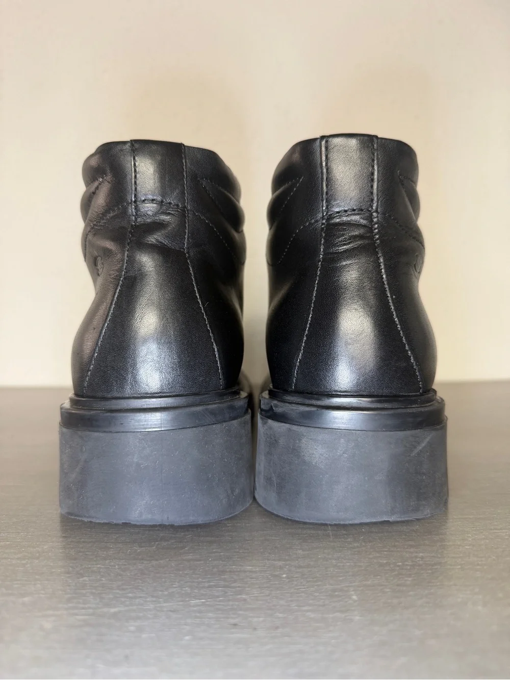 Rare Vintage Skechers Mens 8.5M Black Leather Chukka Boots Made In Italy